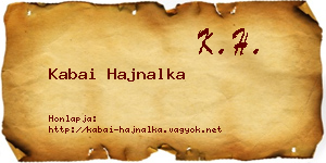 Kabai Hajnalka névjegykártya